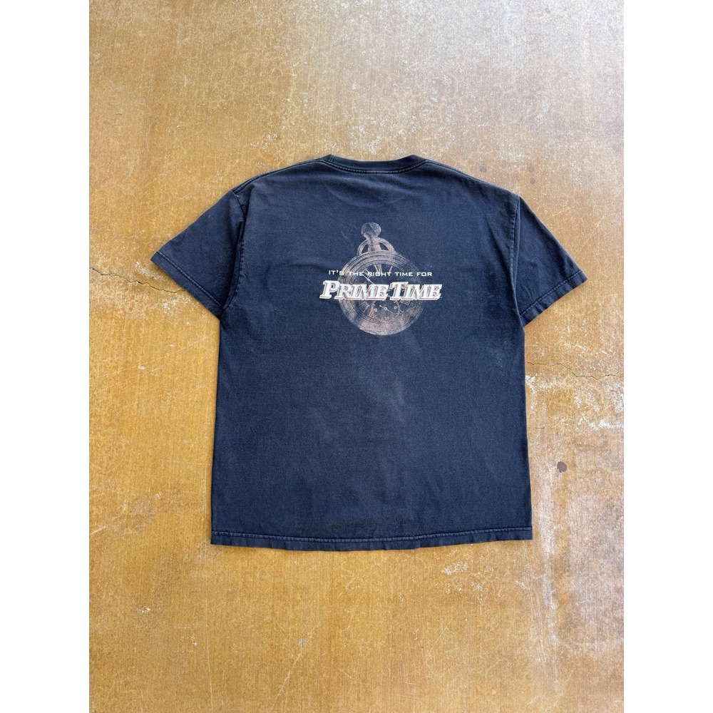 VTG Prime Time Flavored Cigars Promo Clock Antique Pocket Watch Faded T-Shirt XL